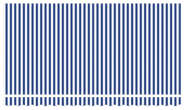 Skrovita tenda Plava i bijela 350 x 200 cm Poliester i aluminij - Plava / 350 x 200 cm