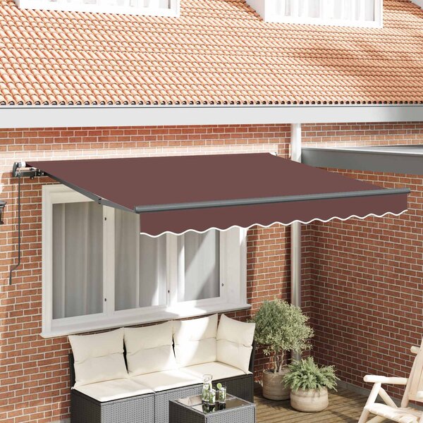 Skrovita tenda Smeđa 350 x 200 cm tkanina - Smeđa / 350 x 200 cm