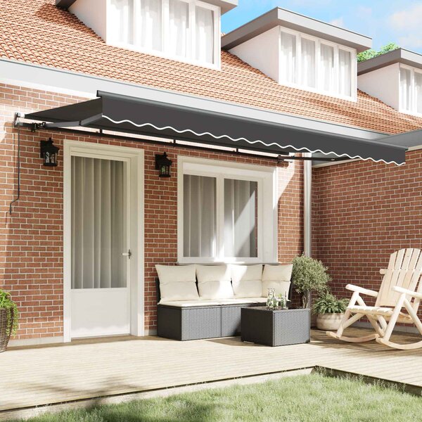 Skrovita tenda Antracit 350 x 200 cm tkanina - Antracit / 350 x 200 cm