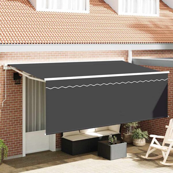 Skrovita tenda Krema 350 x 200 cm Poliester i aluminij - Antracit / 350 x 200 cm
