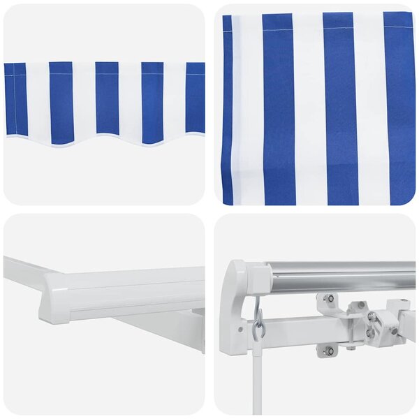Skrovita tenda Prugasti Plava 350 x 200 cm tkanina - Plava / 350 x 200 cm