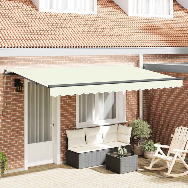 Skrovita tenda Krema 350 x 200 cm tkanina - Krem / 350 x 200 cm