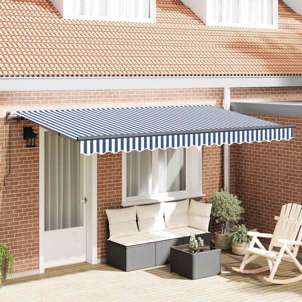 Skrovita tenda Plava 350 x 200 cm tkanina - Plava / 350 x 200 cm