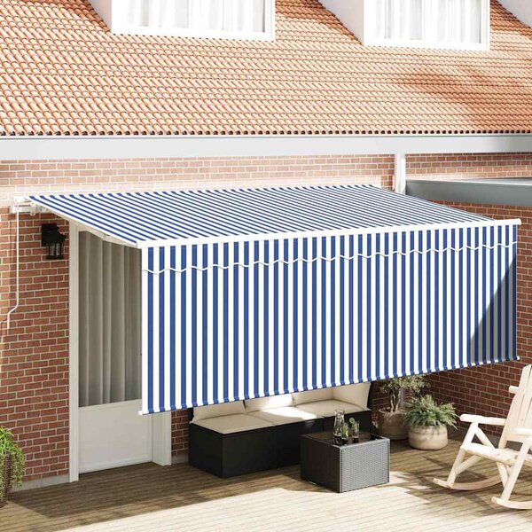Skrovita tenda Prugasti Plava 350 x 200 cm tkanina - Plava / 350 x 200 cm