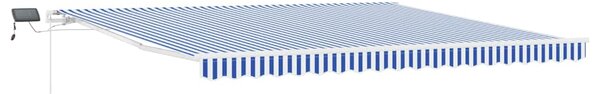 Skrovita tenda Plava i bijela 500 × 300 cm Poliester i aluminij - Plava / 500 × 300 cm