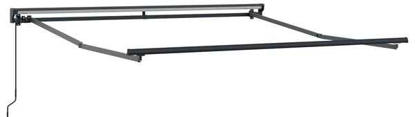 Skrovita tenda Plava i bijela 350 x 250 cm Poliester i aluminij - Plava / 350 x 250 cm