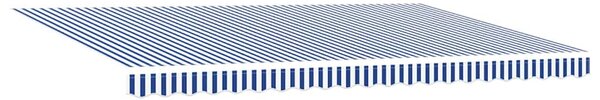 Skrovita tenda Plava i bijela 500 × 300 cm Poliester i aluminij - Plava / 500 × 300 cm