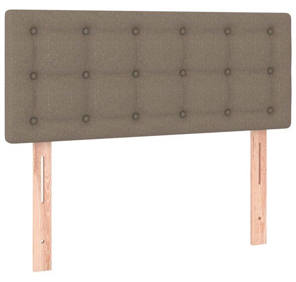 Krevet box spring s madracem LED smeđesivi 120 x 200 cm tkanina - Tupe / 120 x 200 cm