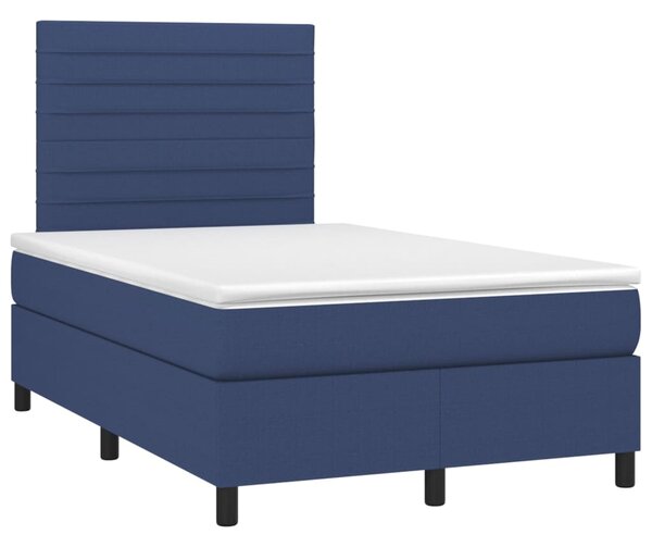 Krevet box spring s madracem LED plavi 120 x 200 cm od tkanine - Plava / 120 x 200 cm
