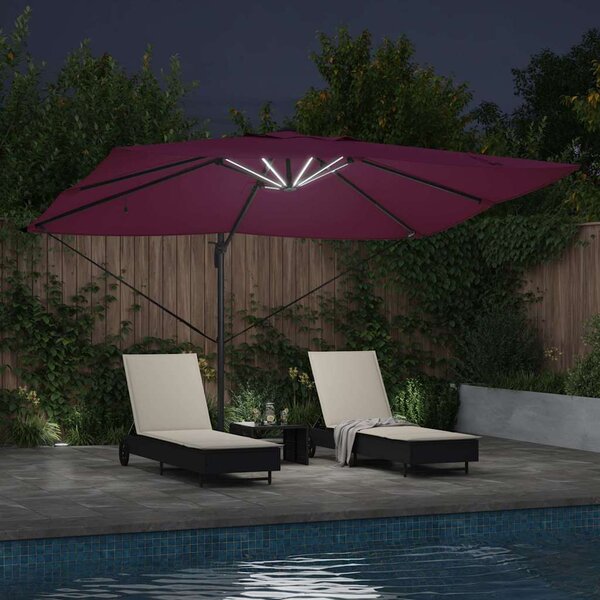 Suncobran S LED lampica Bordeaux Crvena 352 x 251 x 265 cm - Crvena / 352 x 251 x 265 cm