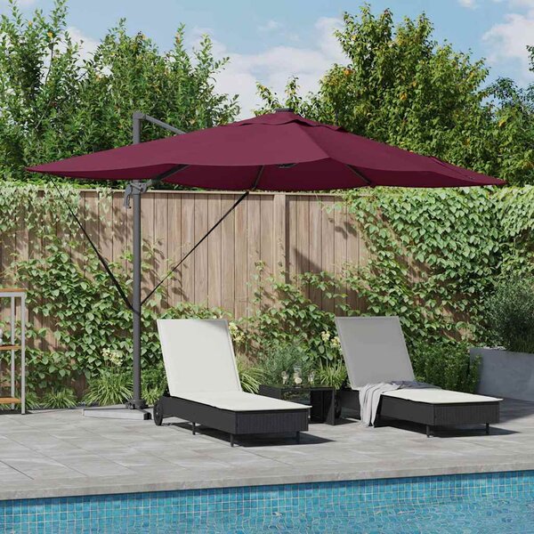 Suncobran S LED lampica Bordeaux Crvena 352 x 251 x 265 cm - Crvena / 352 x 251 x 265 cm
