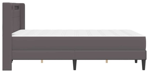Okvir kreveta s madracem Siva 120 x 190 cm Umjetna koža - Siva / 120 x 190 cm