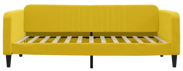 Dnevni krevet s madracem žuti 100 x 200 cm baršunasti - Žuta / 100 x 200 cm