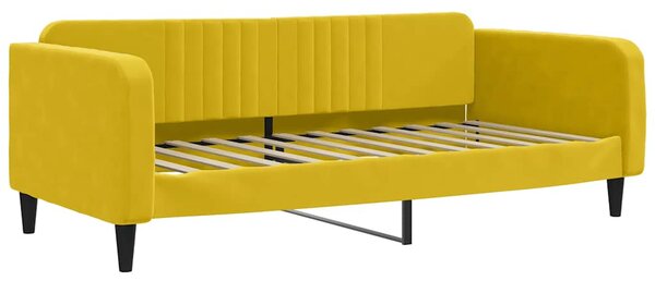 Dnevni krevet s madracem žuti 100 x 200 cm baršunasti - Žuta / 100 x 200 cm
