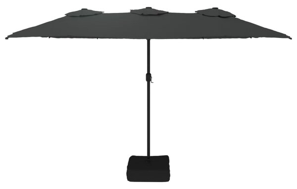 Dvostruki vrtni suncobran s LED svjetlima antracit 449 x 265 cm - Antracitno siva / N/A