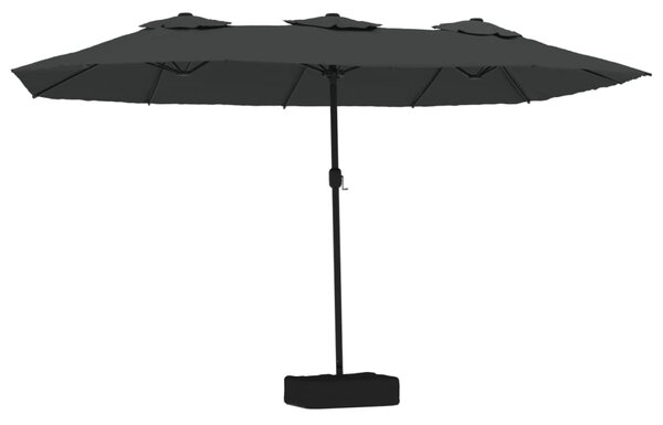 Dvostruki vrtni suncobran s LED svjetlima antracit 449 x 265 cm - Antracitno siva / N/A