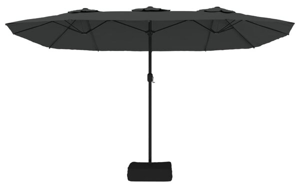 Dvostruki vrtni suncobran s LED svjetlima antracit 449 x 265 cm - Antracitno siva / N/A