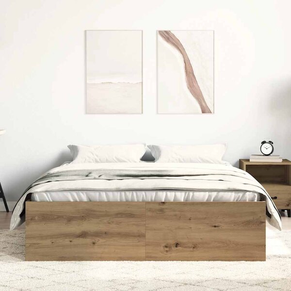 Okvir kreveta bez madraca 135x190 cm konstruirano drvo - Smeđa / 135 x 190 cm