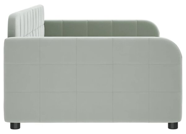 Dnevni ležaj svjetlosivi 100x190 cm baršunasti - Siva / N/A