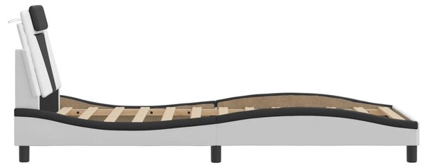 Okvir kreveta Viana s LED-om bez madraca bijelo-crni 90x190 cm - Bijela / 90 x 190 cm