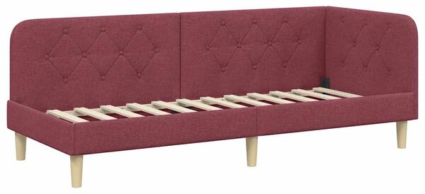Kutni okvir kreveta Vinska crvena 80 x 200 cm tkanina - Crvena / 80 x 200 cm
