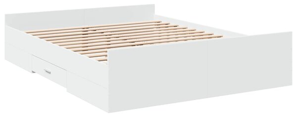 Okvir kreveta s ladicama bez madraca bijeli 150x200 cm - Bijela / 150 x 200 cm