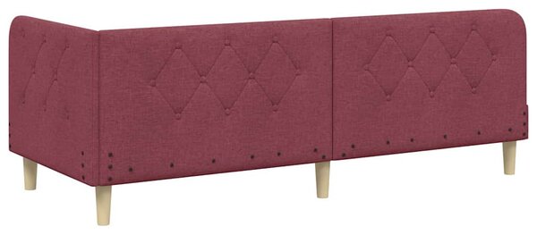 Kutni okvir kreveta Vinska crvena 80 x 200 cm tkanina - Crvena / 80 x 200 cm