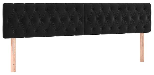 Krevet box spring s madracem crni 120 x 190 cm baršunasti - Crna / 120 x 190 cm