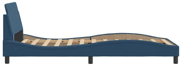 Okvir kreveta s uzglavljem Dover plavi 100x200 cm tkanine - Plava / 100 x 200 cm