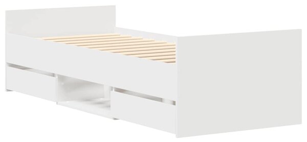Okvir kreveta s uzglavljem i podnožjem bijeli 100 x 200 cm - Bijela / 100 x 200 cm
