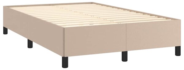 Krevet s oprugama i madracem LED 120x190 cm umjetna koža - Boja cappuccina / 120 x 190 cm