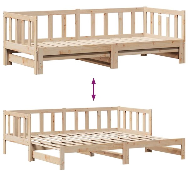 Dnevni krevet na razvlačenje s ladicama bez madraca 90x200 cm - Bijela / 90 x 200 cm