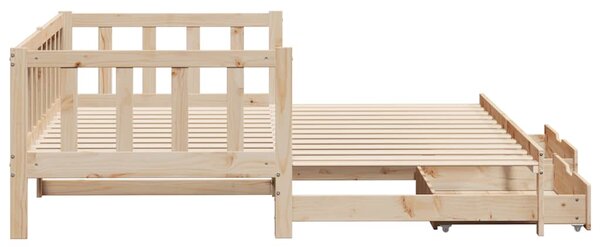 Dnevni krevet na razvlačenje s ladicama bez madraca 90x200 cm - Bijela / 90 x 200 cm