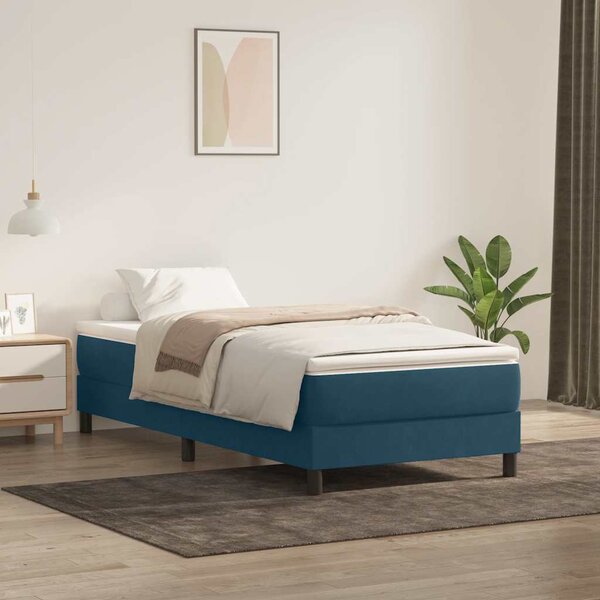 Box Spring krevet bez madraca tamnoplavi 80x210 cm samt - Plava / 80 x 210 cm