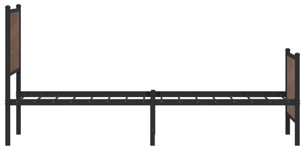 Metalni okvir kreveta bez madraca smeđi hrast 90x200 cm - Smeđa / 90 x 200 cm