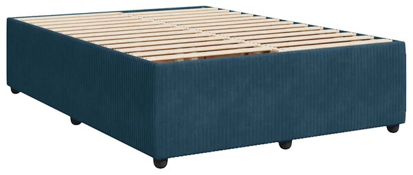 Krevet s oprugama i madracem plavi 140x190 cm baršunasti - Plava / 140 x 190 cm