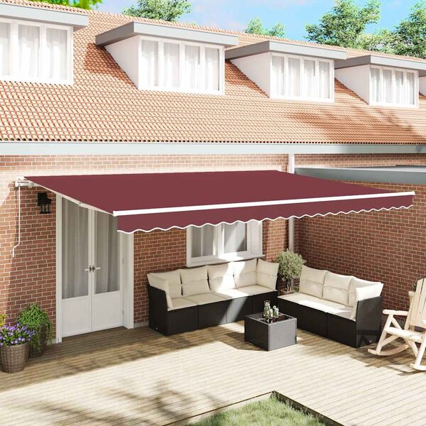 Tenda na automatsko uvlačenje bordo 500 x 300 cm - Crvena / 5 x 3 m
