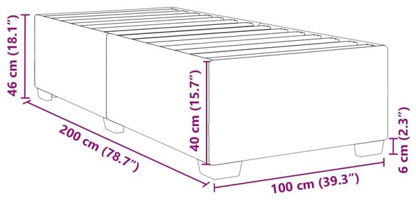 Okvir kreveta bez madraca svjetlosivi 100x200 cm od tkanine - Siva / 100 x 200 cm