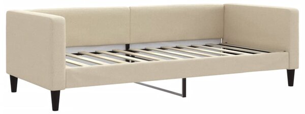Dnevni krevet na razvlačenje s madracima krem 90x200 cm tkanina - Krema / 90 x 200 cm