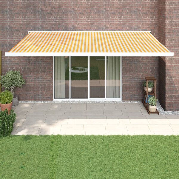 Tenda na uvlačenje žuto-bijela 5 x 3 m od tkanine i aluminija - Žuta / 5 x 3 m