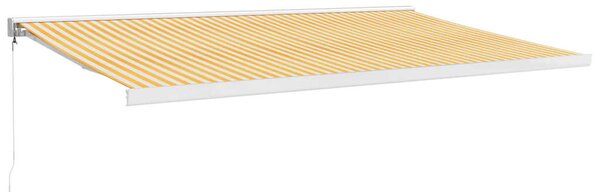 Tenda na uvlačenje žuto-bijela 5 x 3 m od tkanine i aluminija - Žuta / 5 x 3 m