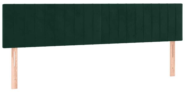 Krevet s oprugama i madracem tamnozeleni 160x200 cm baršunasti - Zelena / 160 x 200 cm