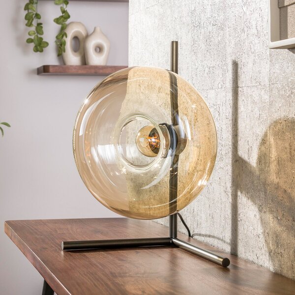 ZIJLSTRA Soll stona lampa, jantarna, staklena, Ø 27 cm, E27, s jednom žaruljom, Naranča, Dnevni boravak/blagovaonica, Staklo