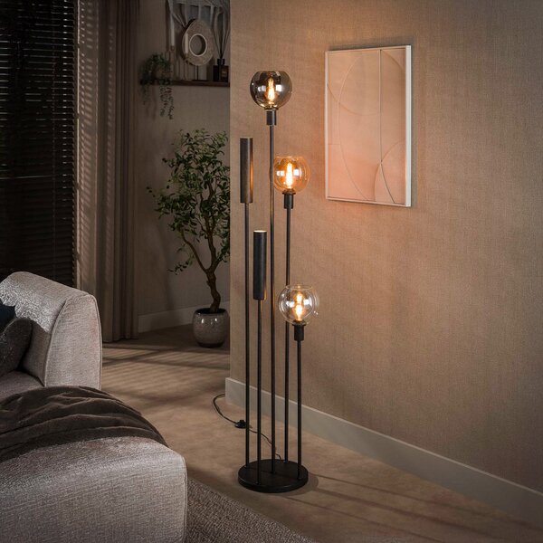ZIJLSTRA Podna lampa Sfera Tricolore, višebojna, staklena, s pet svjetiljki, Višebojno, Dnevni boravak/blagovaonica, Staklo