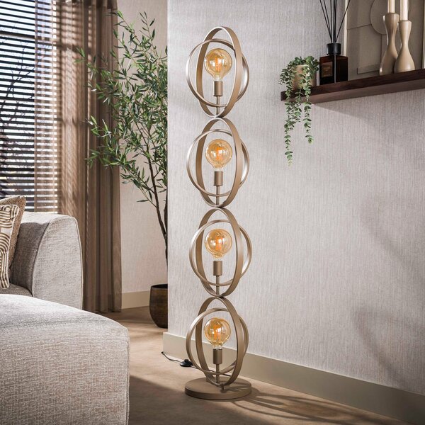 ZIJLSTRA Podna lampa 'Turn Around', bež, metal, s 4 svjetla, 163 cm, Bež, Dnevni boravak/blagovaonica, Metal