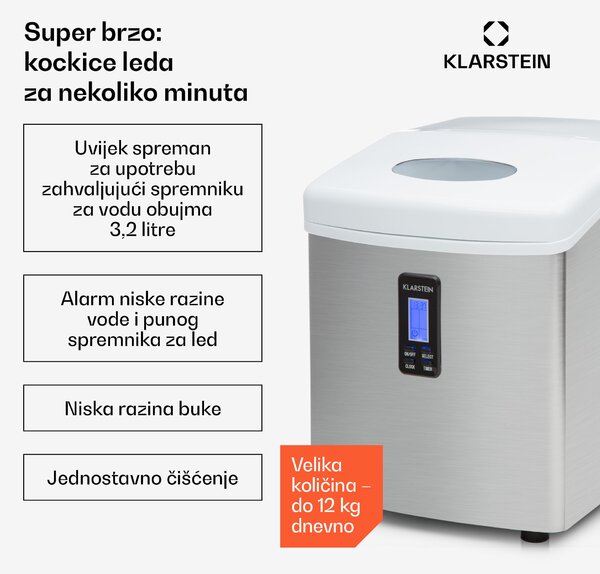 Klarstein Mr. Silver Frost Stroj za Led 150W Nehrđajući čelik