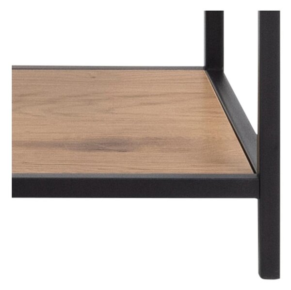 Crna/u prirodnoj boji biblioteka u dekoru hrasta 135x185 cm Seaford – Actona