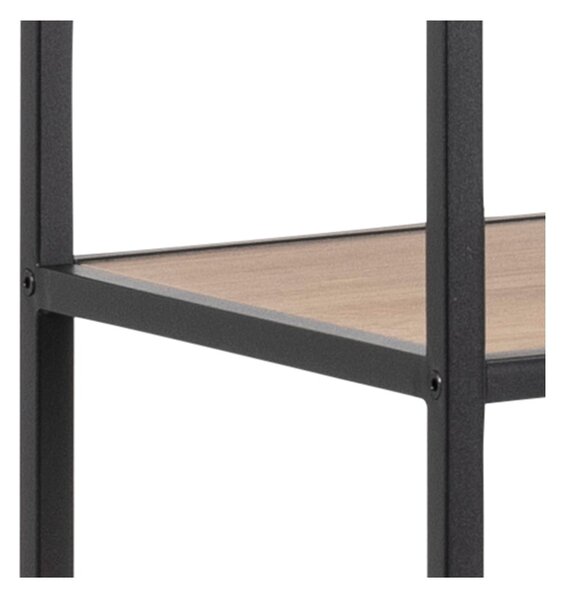 Crna/u prirodnoj boji biblioteka u dekoru hrasta 135x185 cm Seaford – Actona