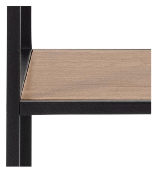 Crna/u prirodnoj boji biblioteka u dekoru hrasta 135x185 cm Seaford – Actona