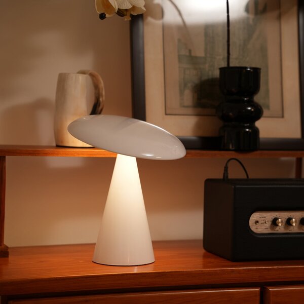 Beacon Lighting LED stolna lampa na punjivu bateriju Beacon, Kinoko, bijela, 27 cm, CCT, prigušiva, Bijela, Dnevni boravak/blagovaonica, Plastika